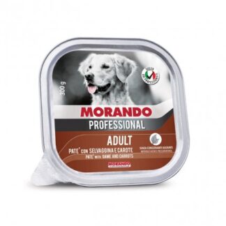 MORANDO MIGLIOR CANE PROFESSIONAL PATE' SELVAGGINA CON CAROTE DA 300 GR IN VASCHETTA