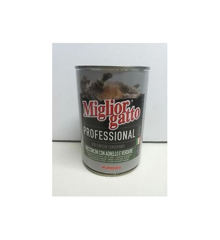MORANDO MIGLIOR GATTO PROFESSIONAL BOCCONCINI CON AGNELLO E VERDURE DA 405 GR IN LATTINA