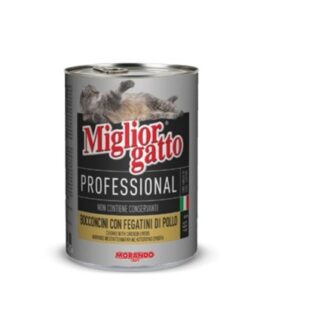 MORANDO MIGLIOR GATTO PROFESSIONAL BOCCONCINI CON FEGATINI DI POLLO DA 405 GR IN LATTINA