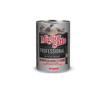 MORANDO MIGLIOR GATTO PROFESSIONAL BOCCONCINI CON GAMBERETTI E SALMONE DA 405 GR IN LATTINA