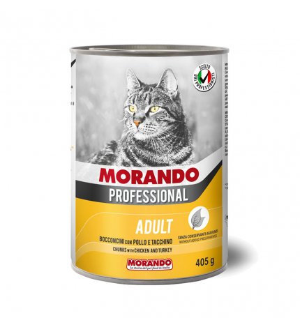 MORANDO MIGLIOR GATTO PROFESSIONAL BOCCONCINI CON POLLO E TACCHINO DA 405 GR IN LATTINA