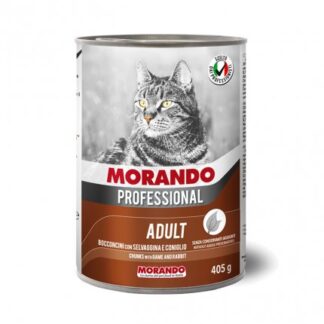MORANDO MIGLIOR GATTO PROFESSIONAL BOCCONCINI CON SELVAGGINA E CONIGLIO DA 405 GR IN LATTINA