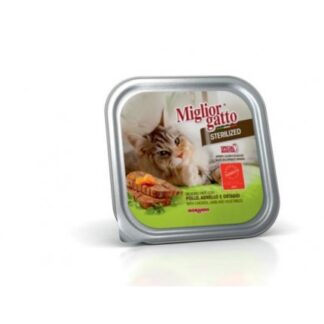 MORANDO MIGLIOR GATTO STERILISED DELICATO PATE' CON POLLO AGNELLO E ORTAGGI DA 100 GR IN VASCHETTA