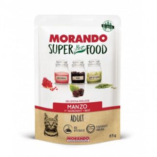 MORANDO SUPER PET FOOD GATTO ADULT MOUSSE AL MANZO DA 85 GR IN BUSTA