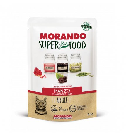 MORANDO SUPER PET FOOD GATTO ADULT MOUSSE AL MANZO DA 85 GR IN BUSTA