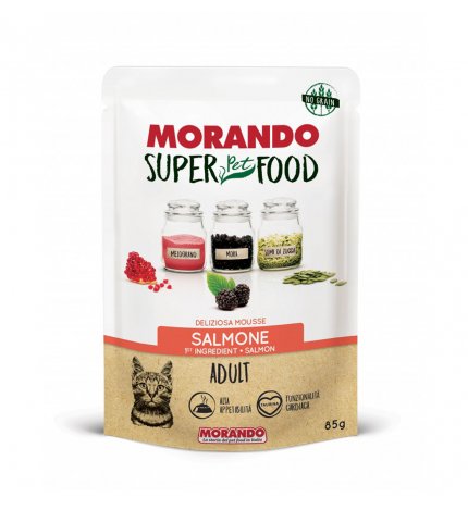 MORANDO SUPER PET FOOD GATTO ADULT MOUSSE AL SALMONE DA 85 GR IN BUSTA