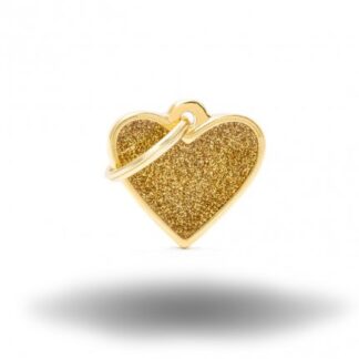 My family medaglietta cuore piccolo glitter oro