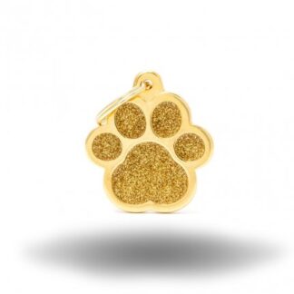 My family medaglietta zampa glitter oro