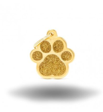 My family medaglietta zampa glitter oro