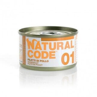 Natural code gatto 01 filetti di pollo in acqua di cottura da 85 gr in lattina