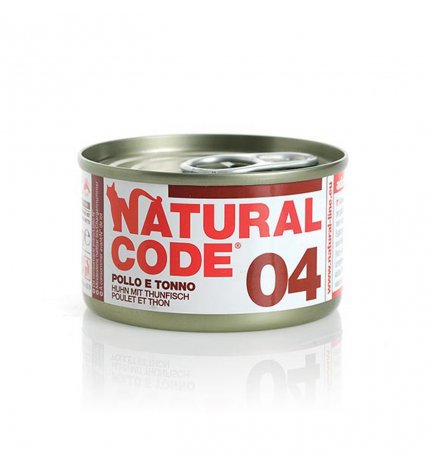 Natural code gatto 04 pollo e tonno in acqua di cottura da 85 gr in lattina