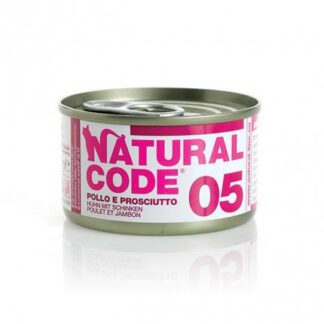 Natural code gatto 05 pollo e prosciutto in acqua di cottura da 85 gr in lattina