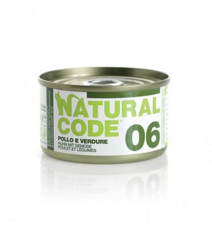 Natural code gatto 06 pollo e verdure in acqua di cottura da 85 gr in lattina