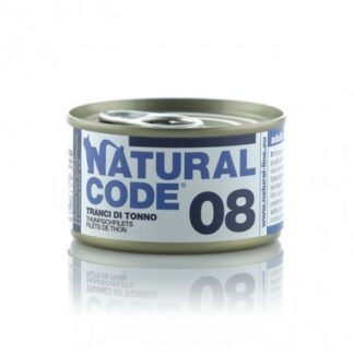 Natural code gatto 08 tranci di tonno in acqua di cottura da 85 gr in lattina