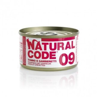 Natural code gatto 09 tonno e gamberetti in acqua di cottura da 85 gr in lattina