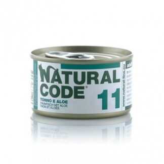 NATURAL CODE GATTO 11 TONNO E ALOE IN ACQUA DI COTTURA DA 85 GR IN LATTINA