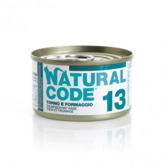 NATURAL CODE GATTO 13 TONNO E FORMAGGIO IN ACQUA DI COTTURA DA 85 GR IN LATTINA