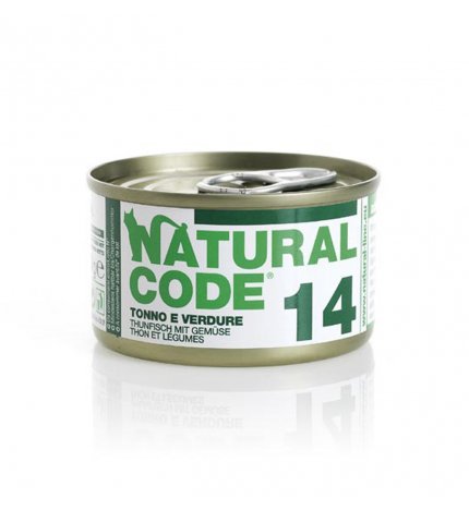 Natural code gatto 14 tonno e verdure in acqua di cottura da 85 gr in lattina