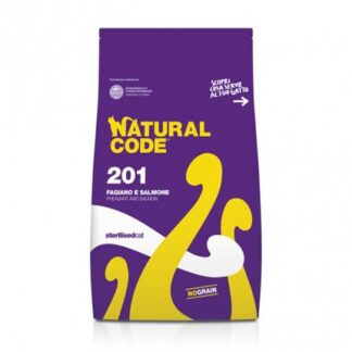 Natural code gatto 201 sterilizzato no grain fagiano e salmone da 300 gr