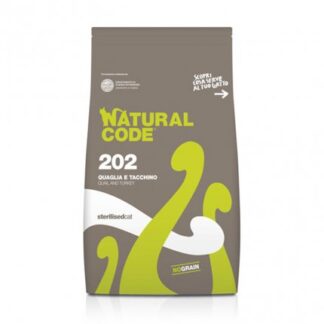 Natural code gatto 202 sterilizzato no grain quaglia e tacchino da 300 gr