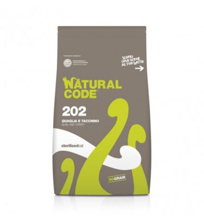 Natural code gatto 202 sterilizzato no grain quaglia e tacchino da 300 gr
