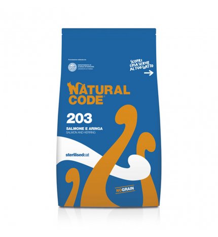 Natural code gatto 203 sterilizzato no grain salmone e aringa da 300 gr
