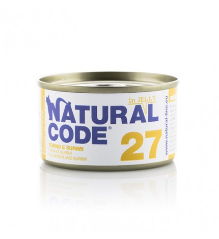 Natural code gatto 27 tonno e surimi in gelatina da 85 gr in lattina