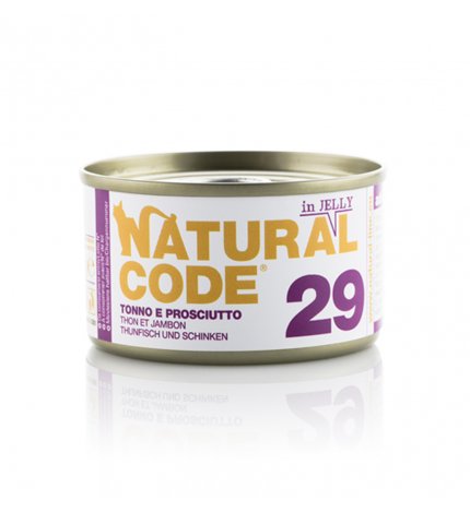 Natural code gatto 29 tonno e prosciutto in gelatina da 85 gr in lattina
