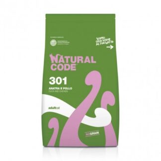 Natural code gatto 301 adult no grain anatra e pollo da 300 gr
