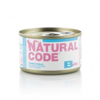 NATURAL CODE GATTO KITTEN BABY TONNO E POLLO DA 85 GR IN LATTINA