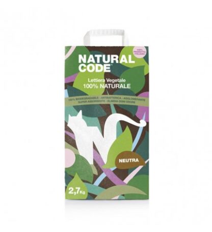 NATURAL CODE GATTO LETTIERA VEGETALE AGGLOMERANTE DA 2,7 KG