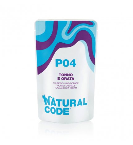 Natural code gatto p04 tonno e orata in acqua di cottura da 70 gr in busta