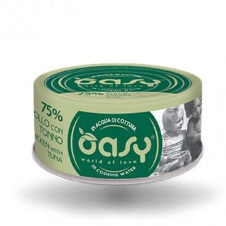 OASY GATTO POLLO CON TONNO DA 70 GR IN LATTINA