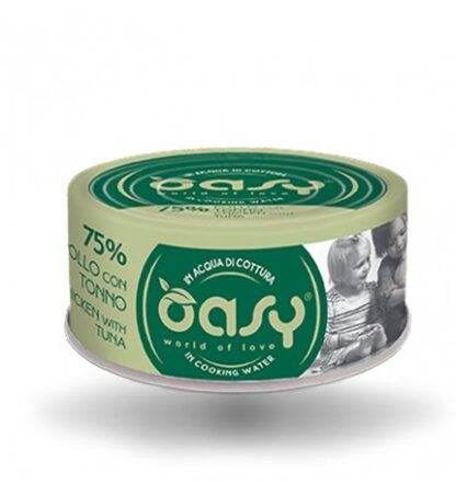OASY GATTO POLLO CON TONNO DA 70 GR IN LATTINA
