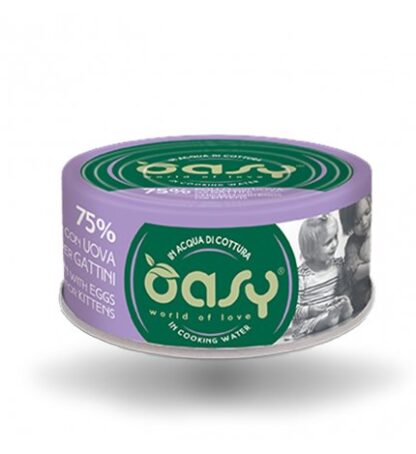 OASY GATTO POLLO CON UOVA PER GATTINI DA 70 GR IN LATTINA