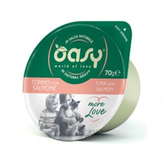OASY GATTO TONNO CON SALMONE DA 70 GR IN VASCHETTA
