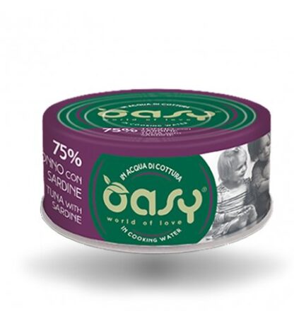 OASY GATTO TONNO CON SARDINE DA 70 GR IN LATTINA
