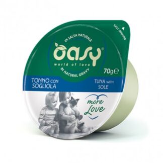 OASY GATTO TONNO CON SOGLIOLA DA 70 GR IN VASCHETTA
