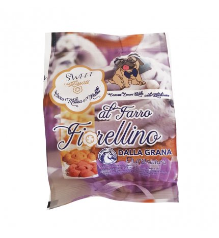 OFFICINALIS BISCOTTI FIORELLINO GLASSATI AL FARRO CON COCCO MELISSA E MIRTILLI DA 100 GR