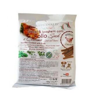 OFFICINALIS ITALY PET CHEF SNACK CANE E GATTO SPAGHETTI AL POLLO SPECK E CURCUMA DA 100 GR