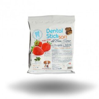 OFFICINALIS SNACK CANE DENTAL STICK SOFT DEL BUON GIORNO TAGLIA MINI CON FRAGOLA E SALVIA DA 40 GR 7 PEZZI