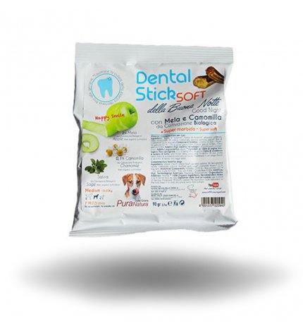 OFFICINALIS SNACK CANE DENTAL STICK SOFT DELLA BUONA NOTTE TAGLIA MEDIA CON MELA E CAMOMILLA DA 90 GR 7 PEZZI