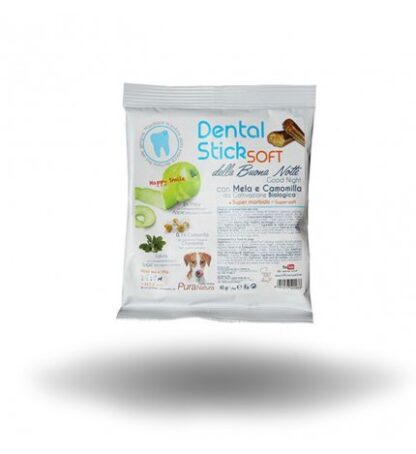 OFFICINALIS SNACK CANE DENTAL STICK SOFT DELLA BUONA NOTTE TAGLIA MINI CON MELA E CAMOMILLA DA 40 GR 7 PEZZI