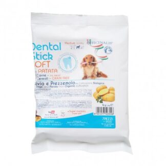 OFFICINALIS SNACK CANE DENTAL STICK SOFT GRAIN FREE TAGLIA MEDIUM CON PATATA SALVIA E PREZZEMOLO DA 96 GR 7 PEZZI