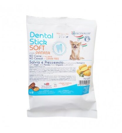 OFFICINALIS SNACK CANE DENTAL STICK SOFT GRAIN FREE TAGLIA MINI CON PATATA DA 56 GR 7 PEZZI