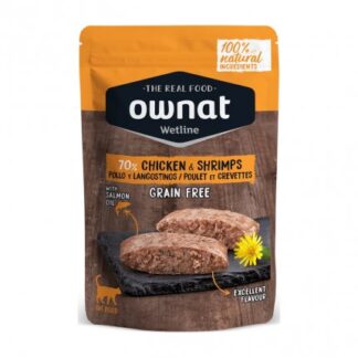 OWNAT GATTO WETLINE GRAIN FREE POLLO GAMBERETTI DA 85 GR IN BUSTINA