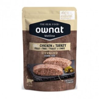 OWNAT GATTO WETLINE GRAIN FREE STERILIZZATO POLLO TACCHINO DA 85 GR IN BUSTINA