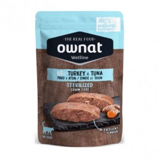 OWNAT GATTO WETLINE GRAIN FREE STERILIZZATO TACCHINO TONNO DA 85 GR IN BUSTINA