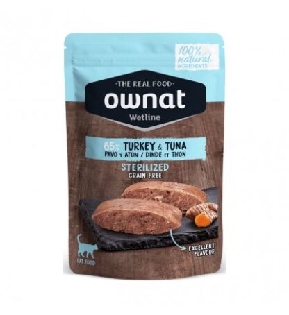 OWNAT GATTO WETLINE GRAIN FREE STERILIZZATO TACCHINO TONNO DA 85 GR IN BUSTINA