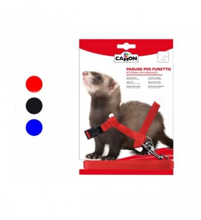 PARURE PETTORINA E GUINZAGLIO  PER FURETTI COLORI MISTI